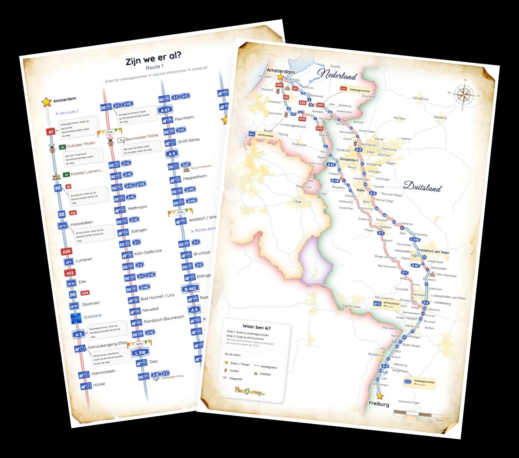 Voorbeeld van een routekaart