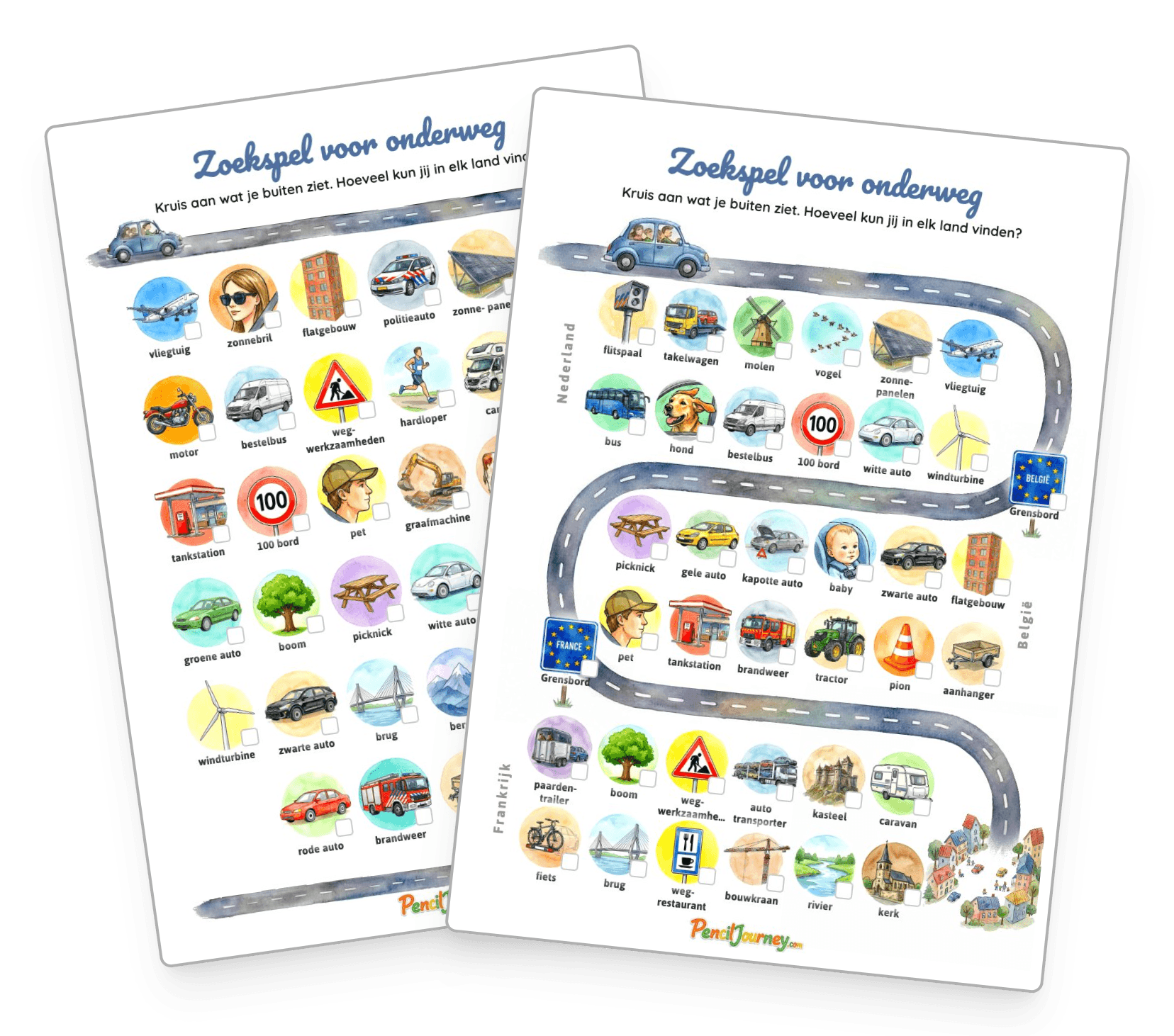 Autobingo kaart voorbeeld