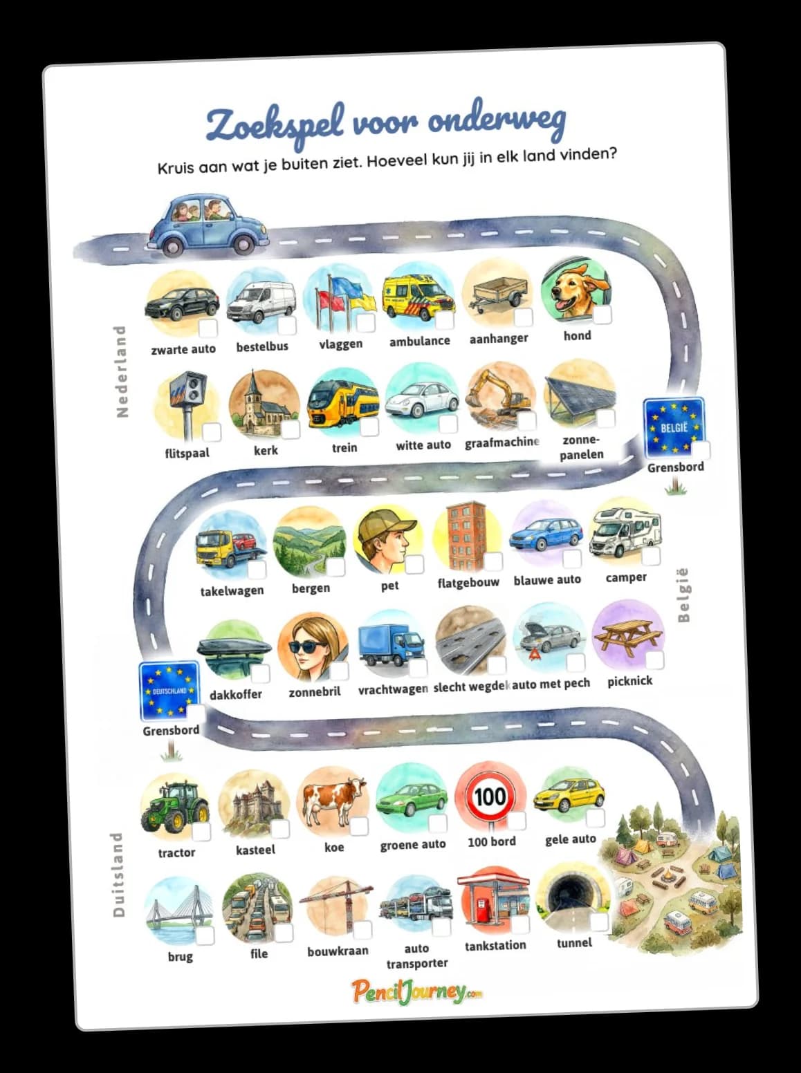 Autobingo op jullie route