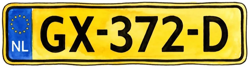 Nederlands geel kenteken GX-372-D